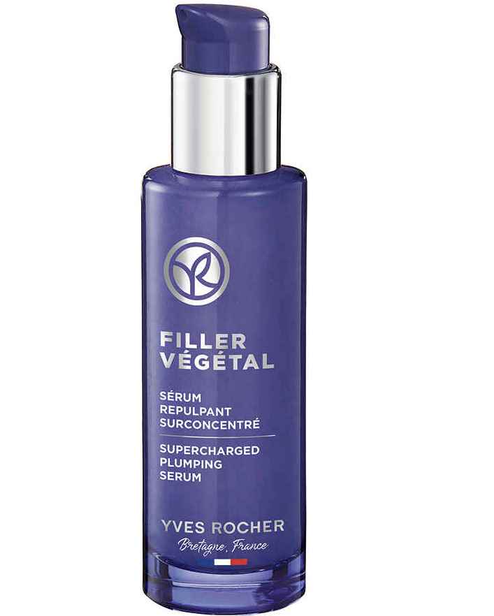 Filler vegetal. Yves Rocher сыворотка для лица. Филлер Вежеталь Ив Роше. Сыворотка Роше фиолетовая. Сыворотка филлер для лица.